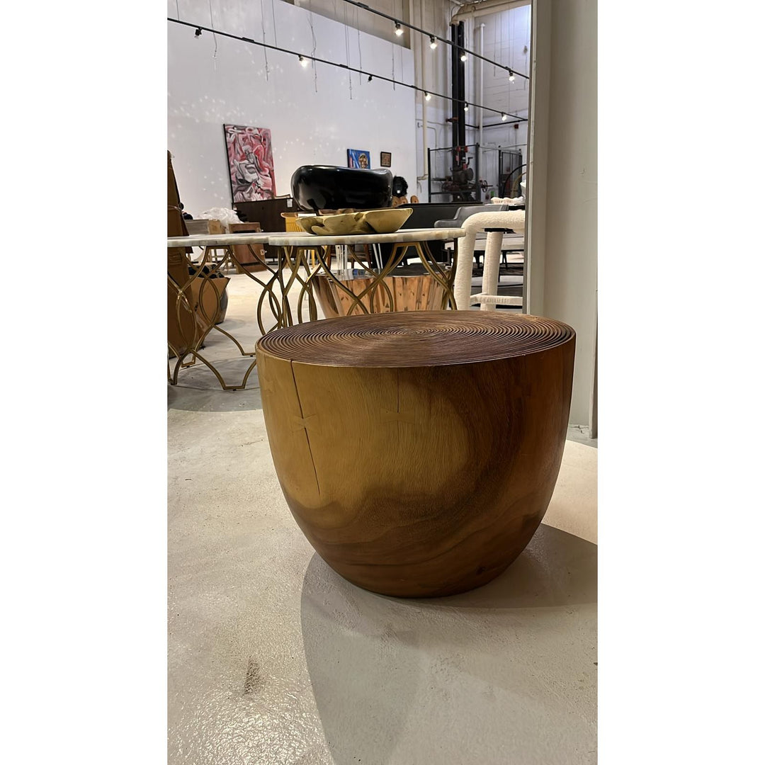 Lathe Side Table, Chamcha Wood - Open Box