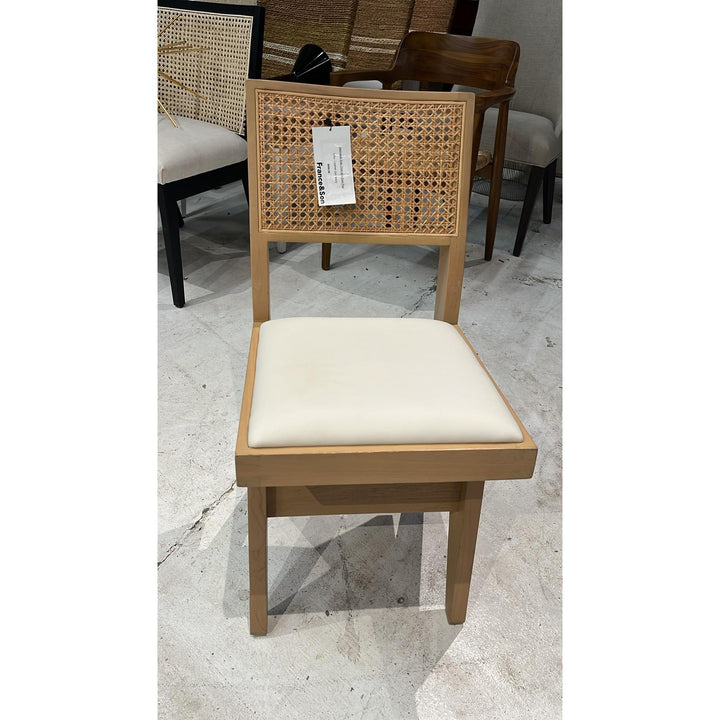 Jeanneret Dining Side Chair with Seat Pad - Ivory Leather - Open Box