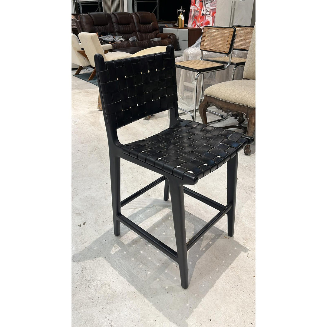 Cahyo Woven Leather Counter Stool