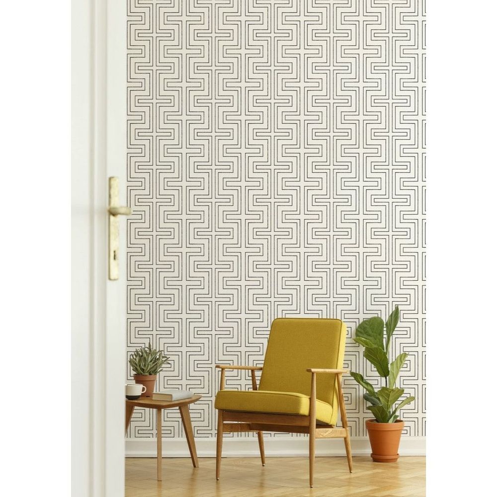 Halsted Wallpaper-Mitchell Black-MITCHB-WCCE3-BL-PM-10-Wall DecorPatterns Lake Shore Blue-Premium Matte Paper-4-France and Son