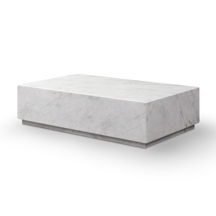 Iris Rectangle Coffee Table-Whiteline Modern Living-WHITELINE-CT1927R-WHT-Coffee TablesWhite Marble-2-France and Son