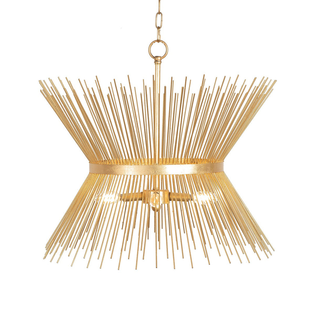 Jagger - Spray Round Pendant With Four Light Cluster In Gold Leaf