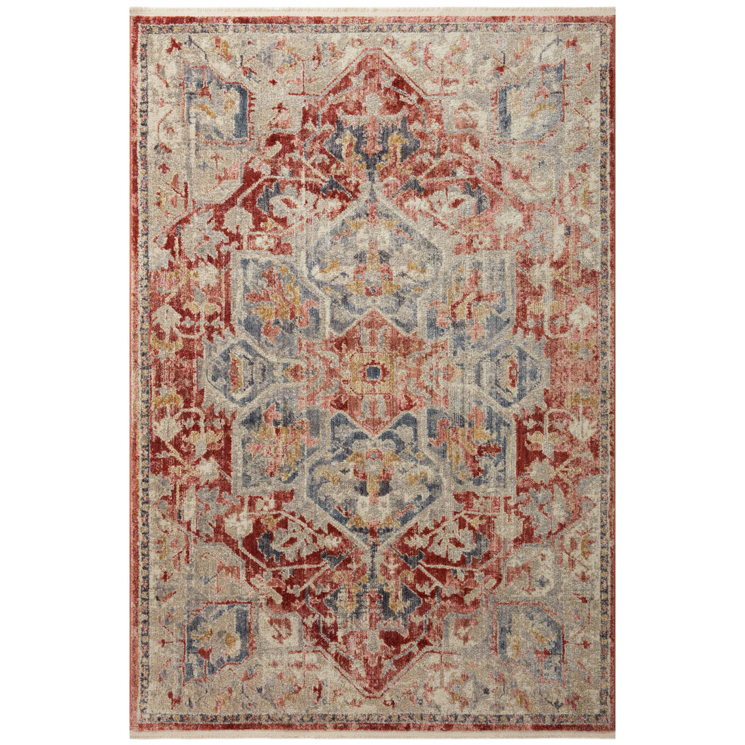 Magnolia Home By Joanna Gaines x Loloi Janey Garnet / Multi 18" x 18" Sample Rug