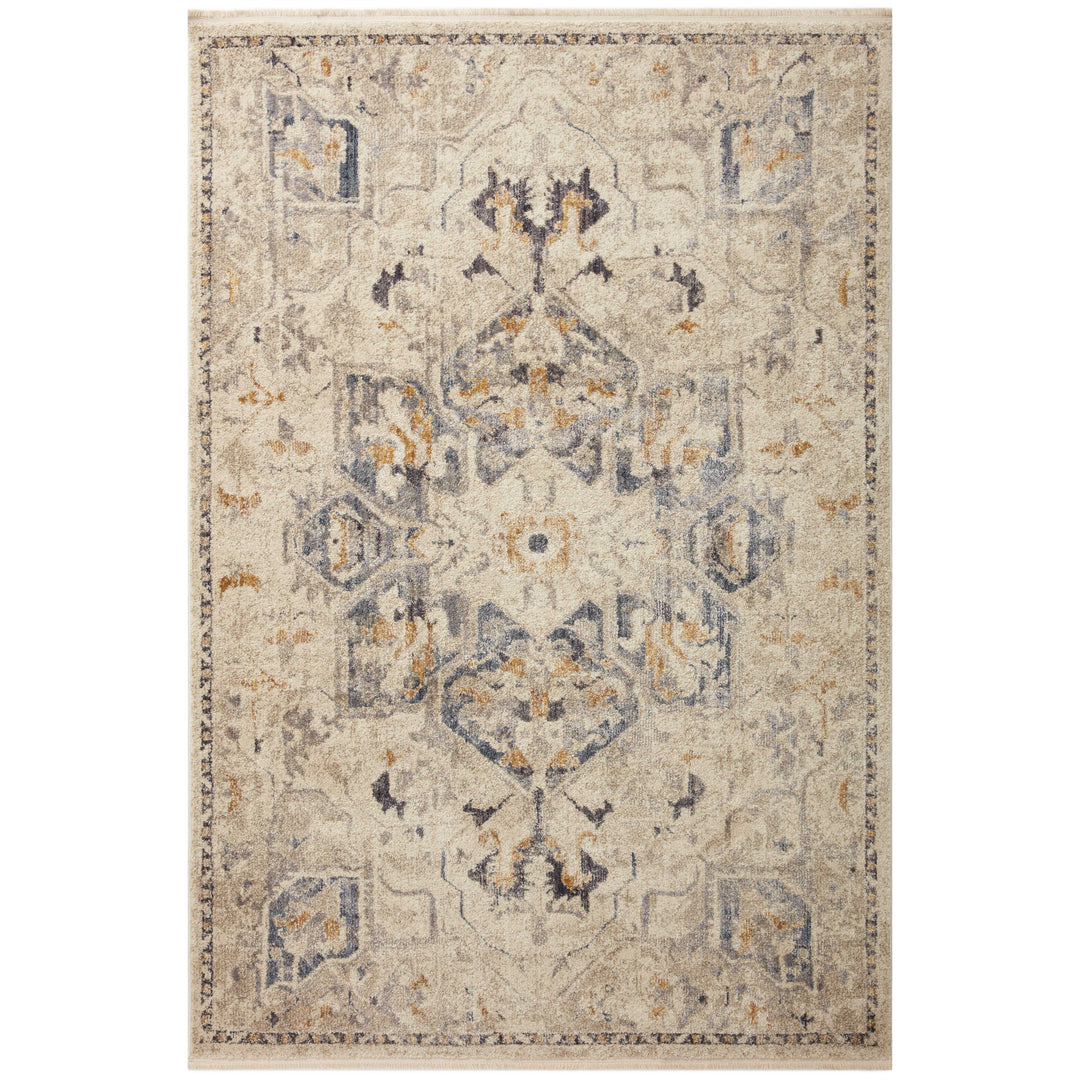 Magnolia Home By Joanna Gaines x Loloi Janey Natural / Indigo 6'-7" x 9'-2" Area Rug