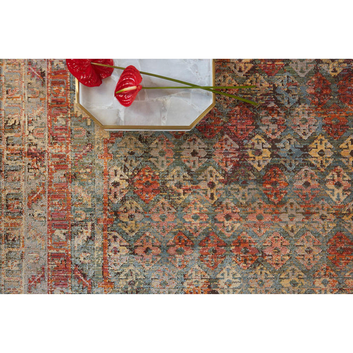 Loloi Javari Slate / Berry 2'-6" x 12'-0" Runner Rug