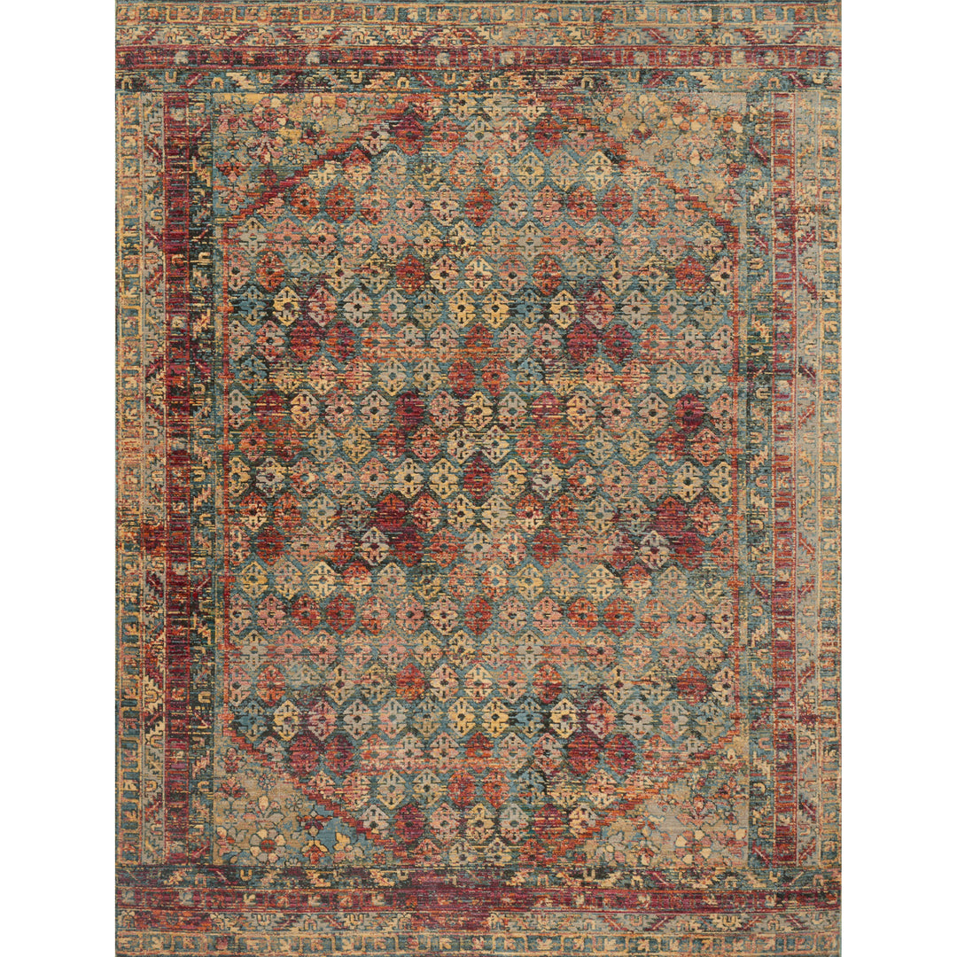 Loloi Javari Slate / Berry 2'-6" x 12'-0" Runner Rug