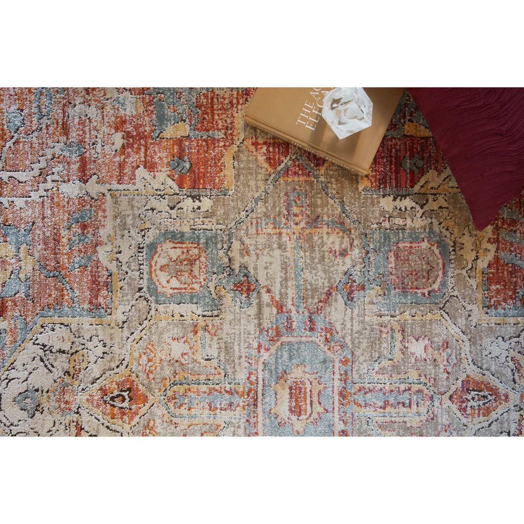 Loloi Javari Berry / Sunrise 5'-3" x 7'-4" Area Rug