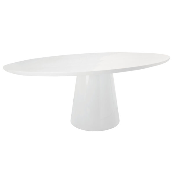 Jefferson Oval White Lacquer Dining Table