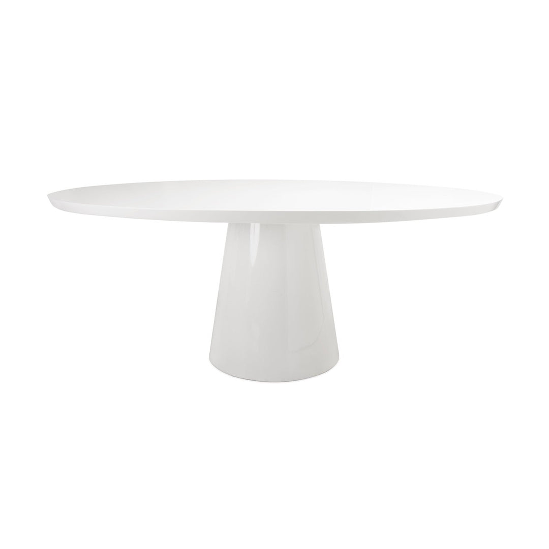 Jefferson Oval White Lacquer Dining Table