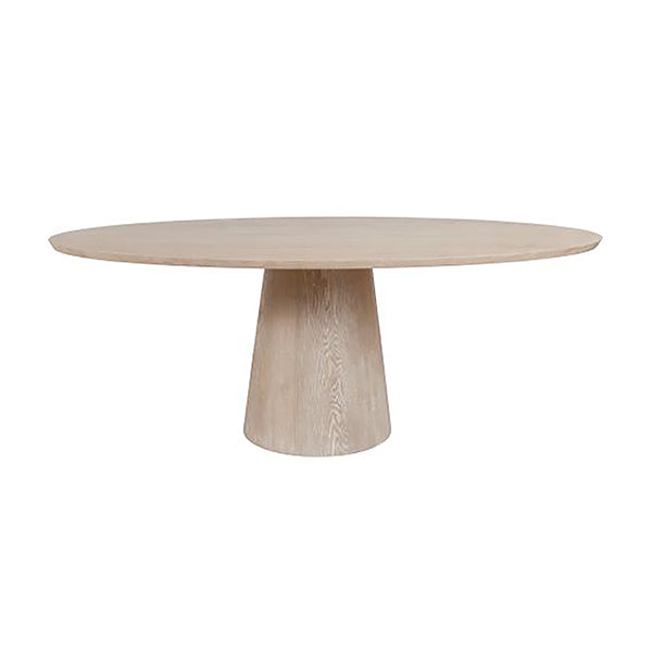 Alternate view of Jefferson, featuring matte finish, oak wood, and a single central pedestal base.