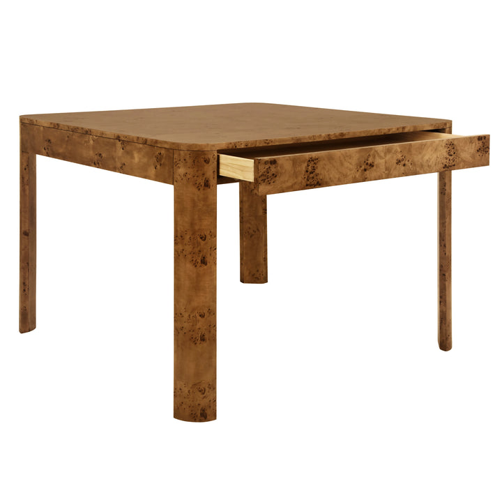 Jett Square Two Drawer Curved Corner Game Table