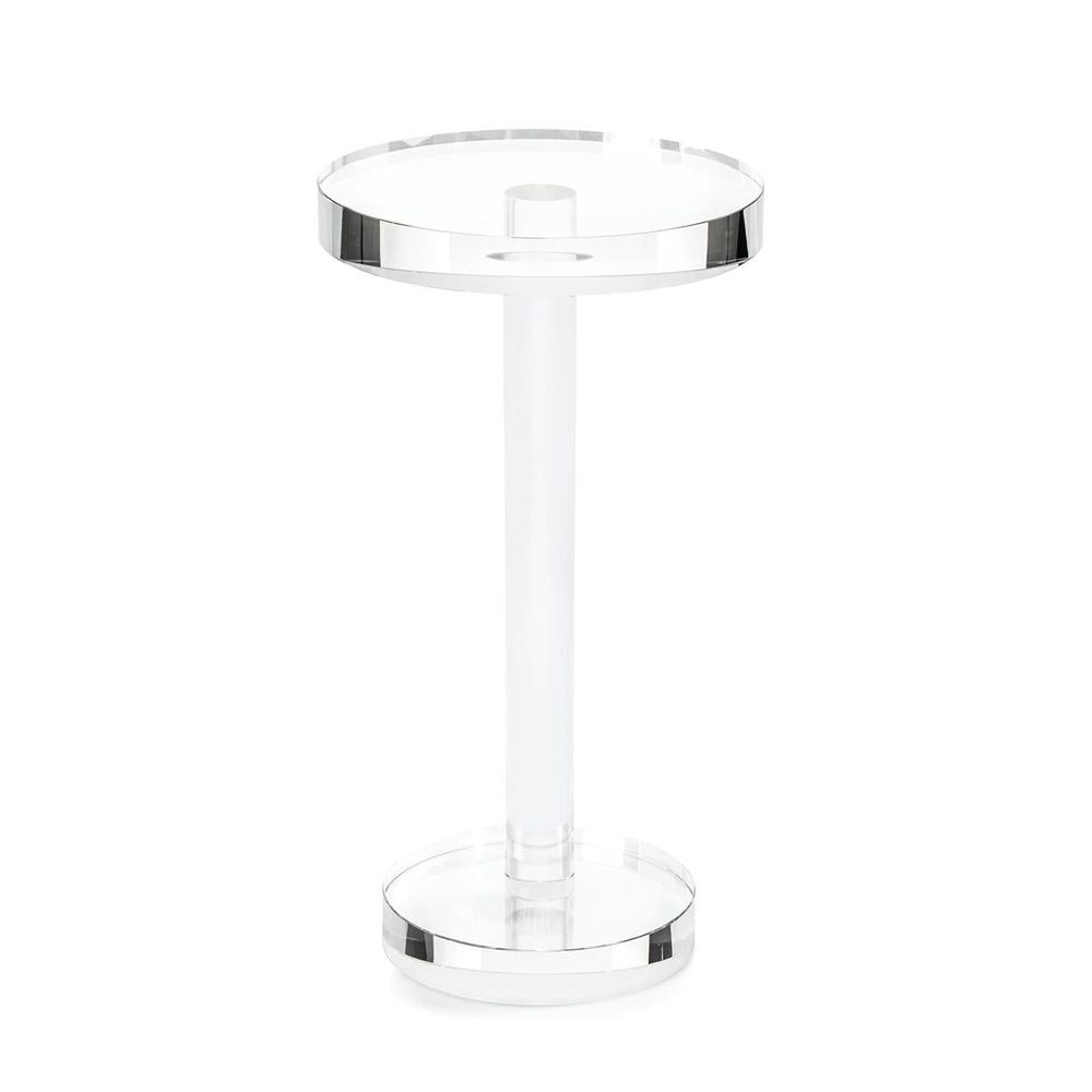 Side Tables Round Crystal Martini Table - Clear