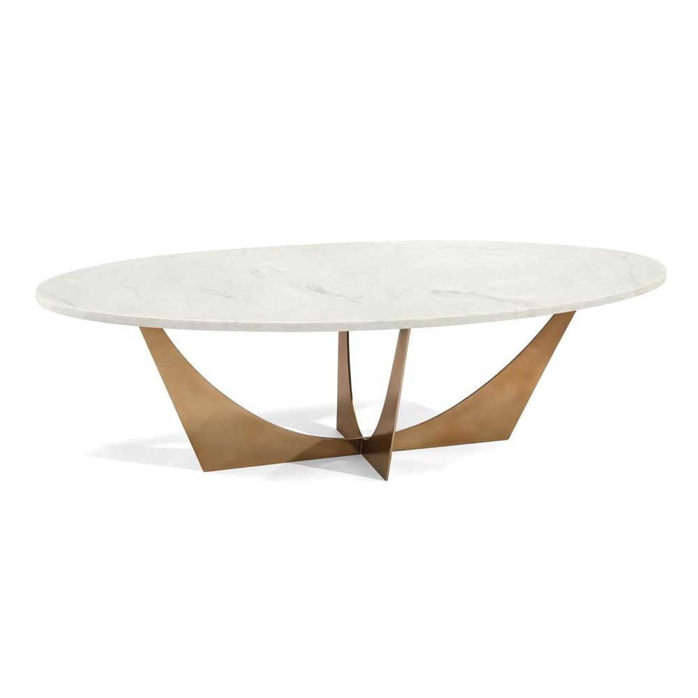 Coffee Tables Solis Marble And Brass Cocktail Table - Brass - Steel