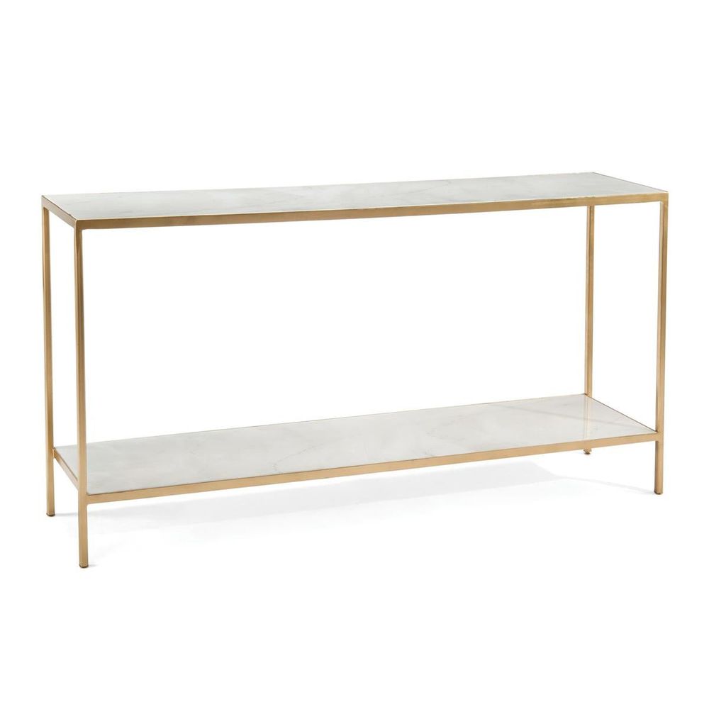Console Tables Austin A. James' New Orleans White Sofa Table With Shelf - Multicolor, White