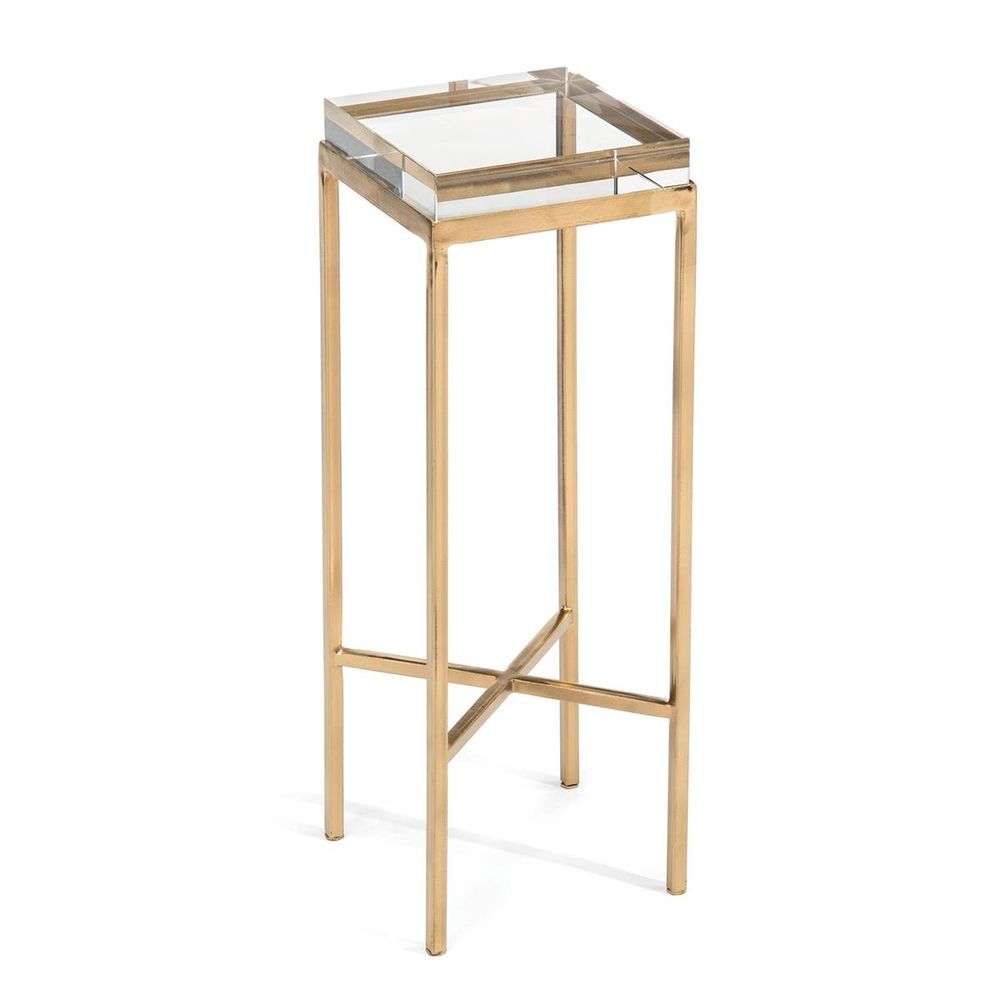 Side Tables Glass Block Martini Table - Gold