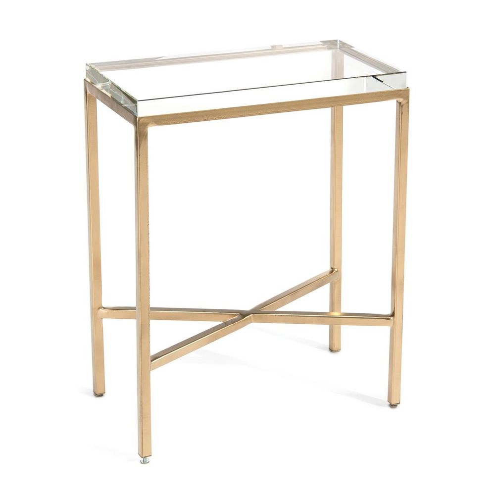 Side Tables Glass Block Side Table - Gold