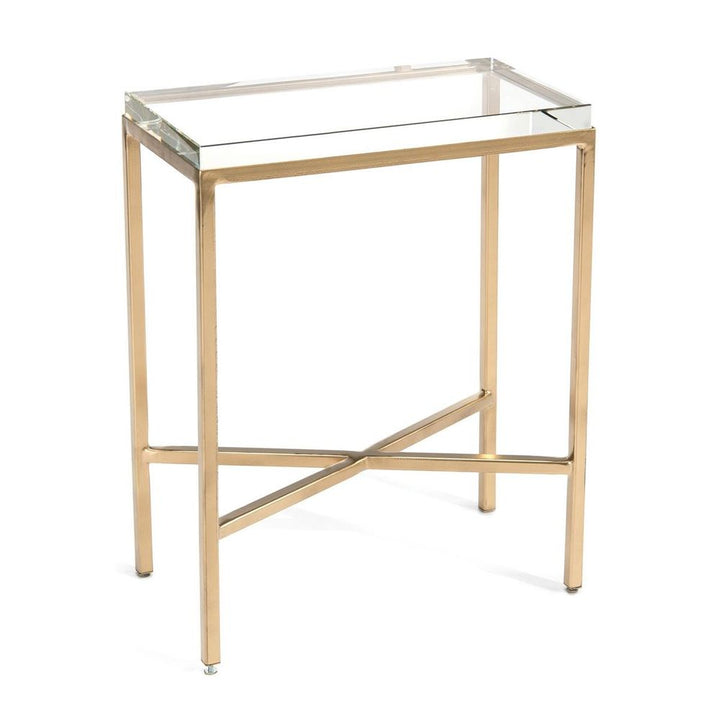Side Tables Glass Block Side Table - Gold
