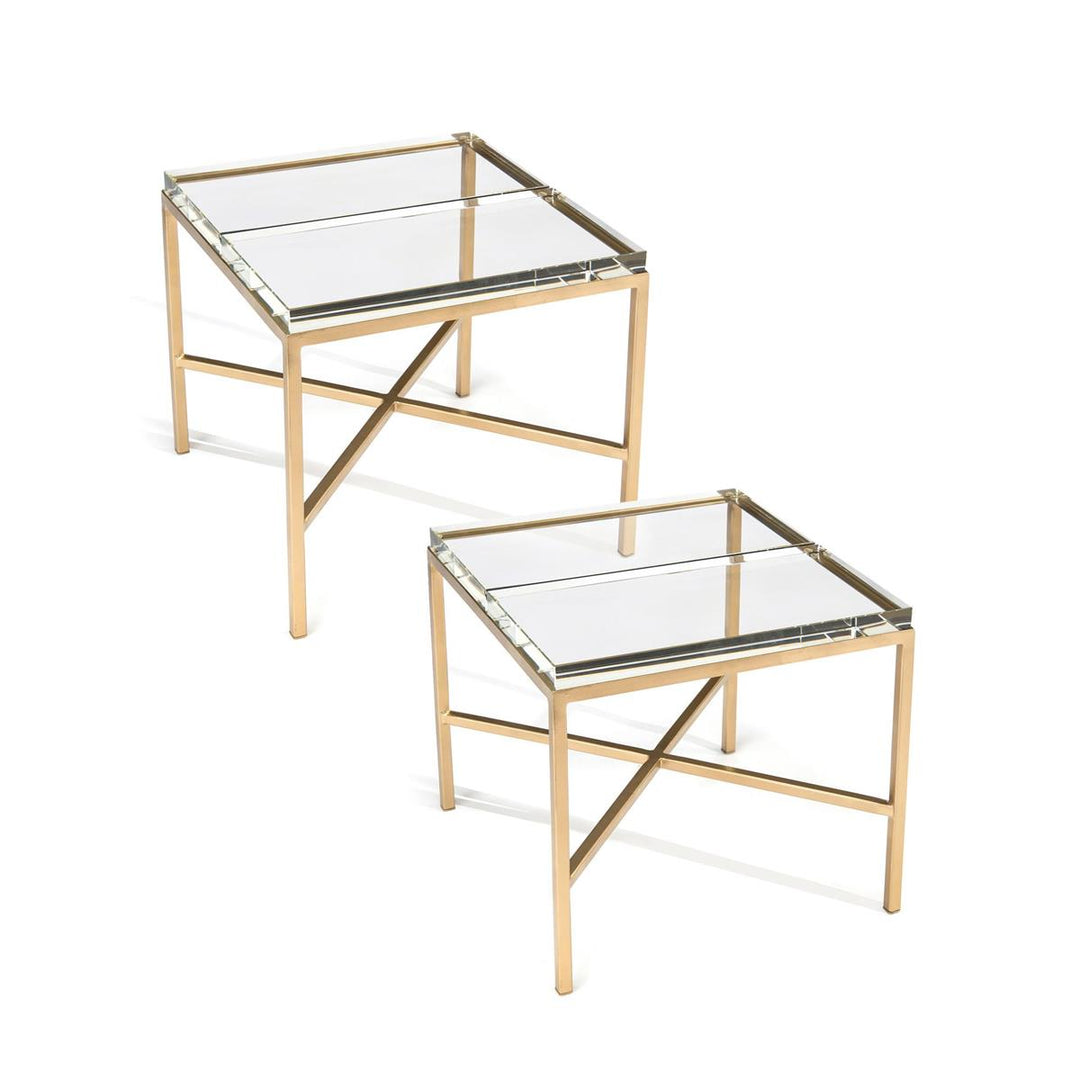 Twin-Glass Block Bunching Table - Clear