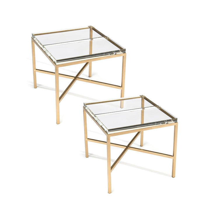 Twin-Glass Block Bunching Table - Clear