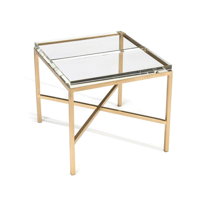 Side Tables Double-Glass Block Bunching Table - Clear