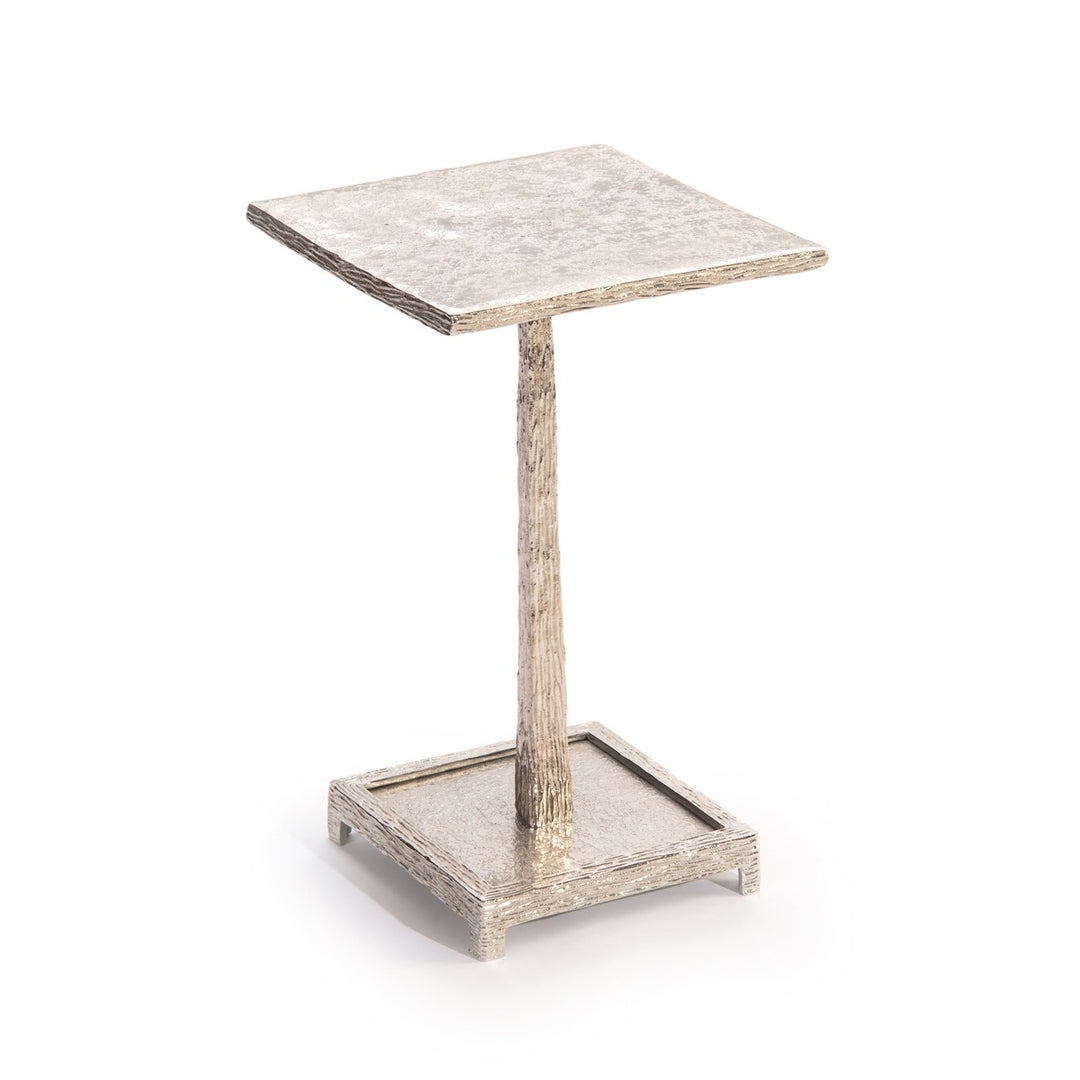 Alden Nickel Martini Table - White - Cast Aluminum