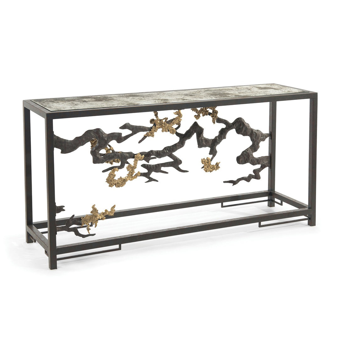 Elegant Console Table in Antique Brass - Brass