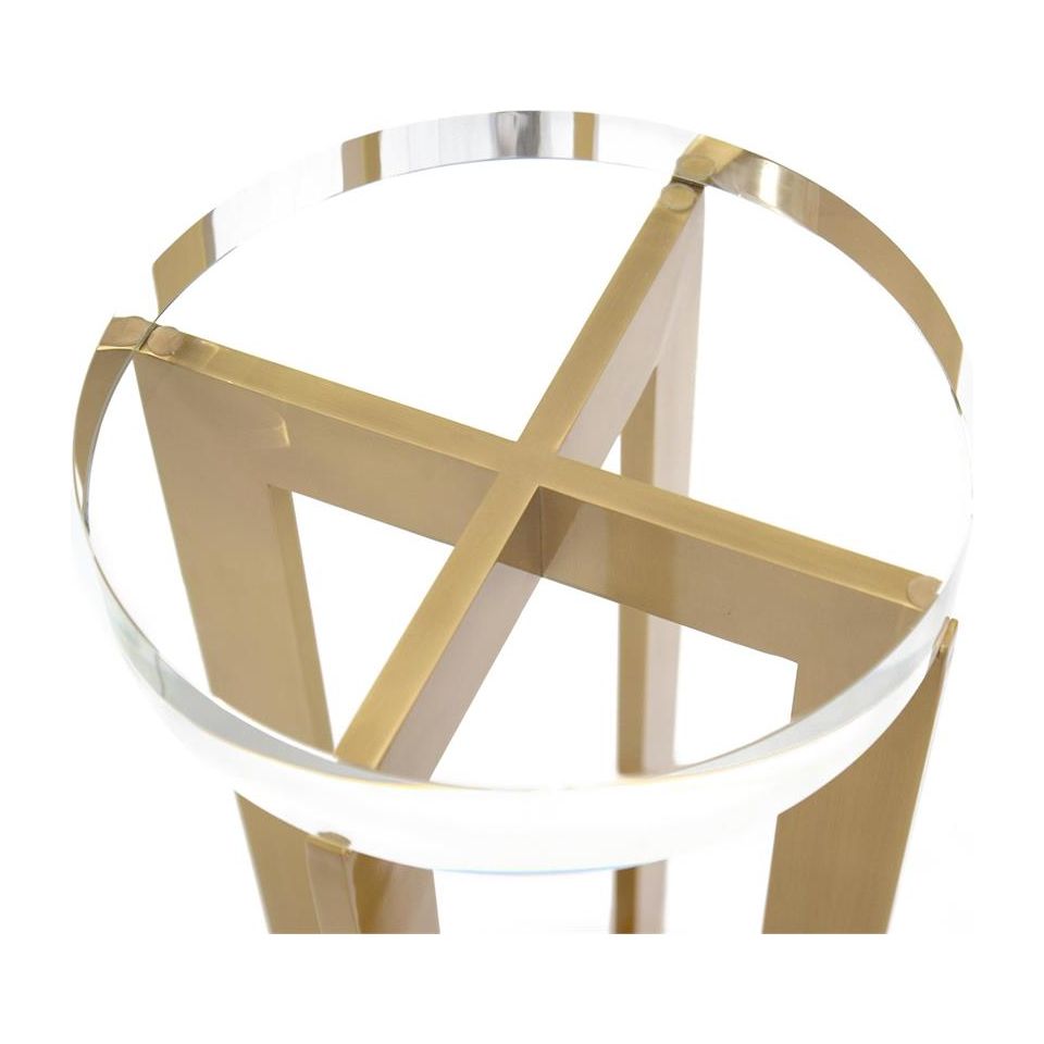 Side Tables Brass And Crystal Martini Table - White