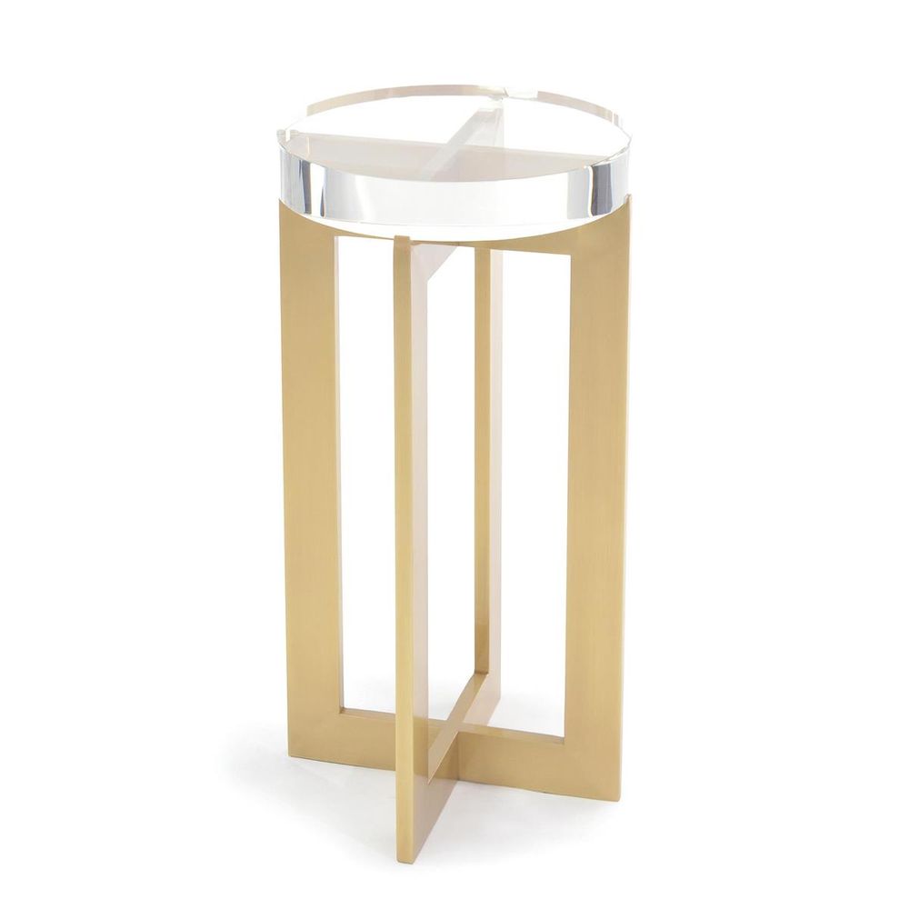 Side Tables Brass And Crystal Martini Table - White