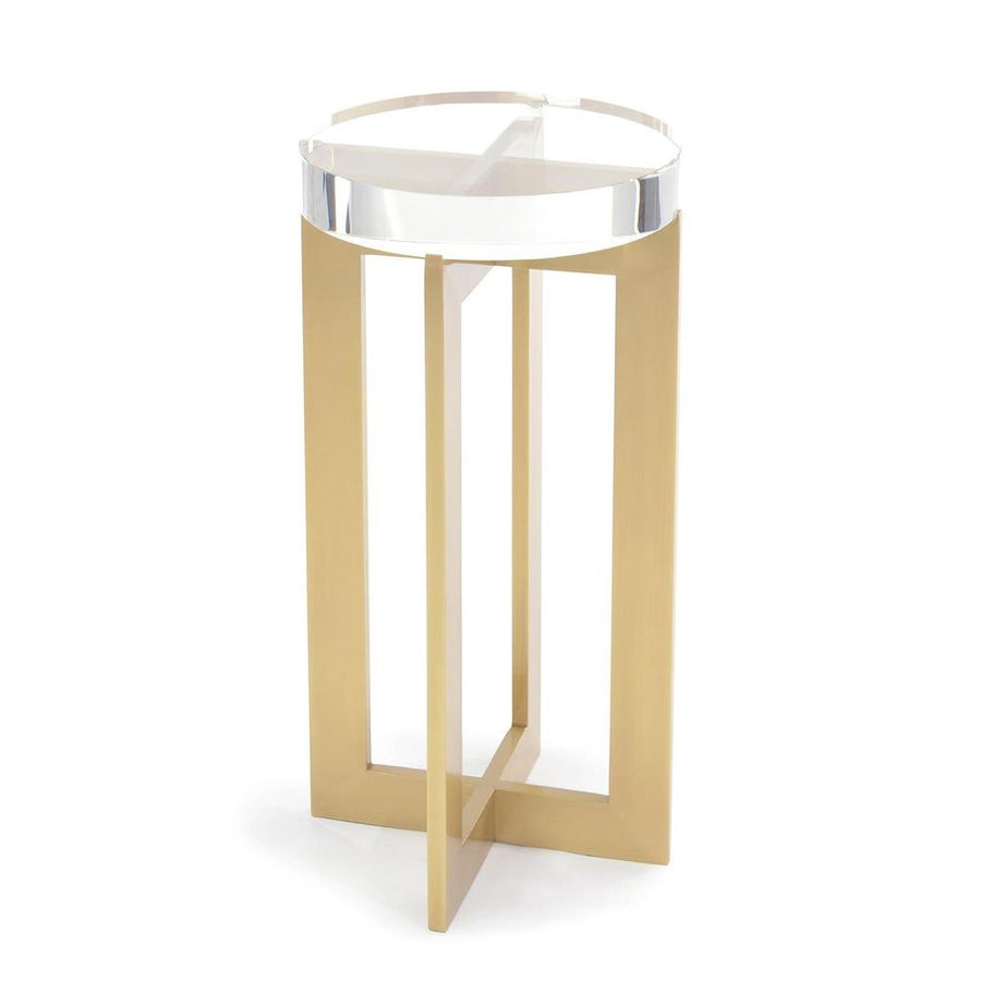 Side Tables Brass And Crystal Martini Table - White