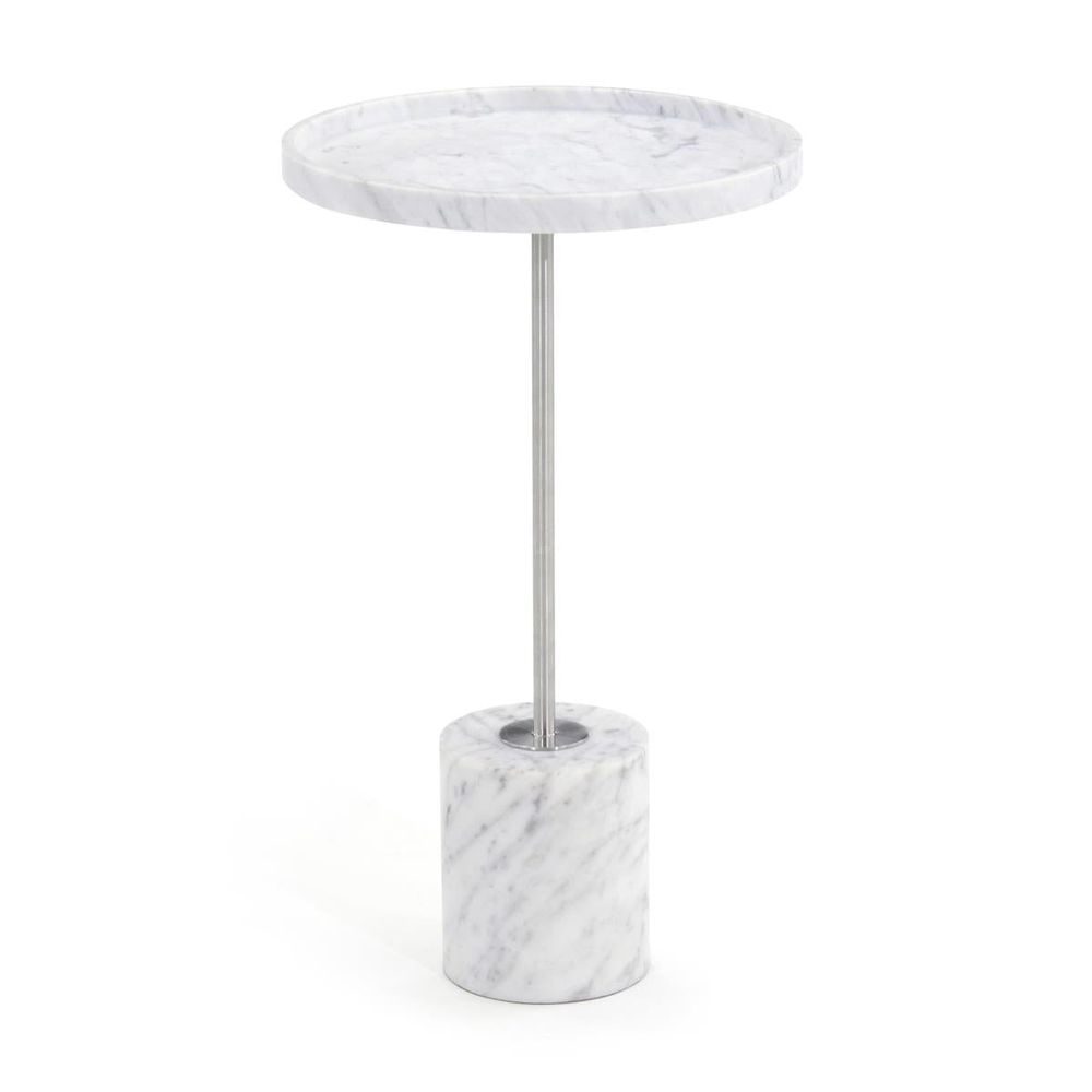 Side Tables Celeste Martini Table - White - Marble