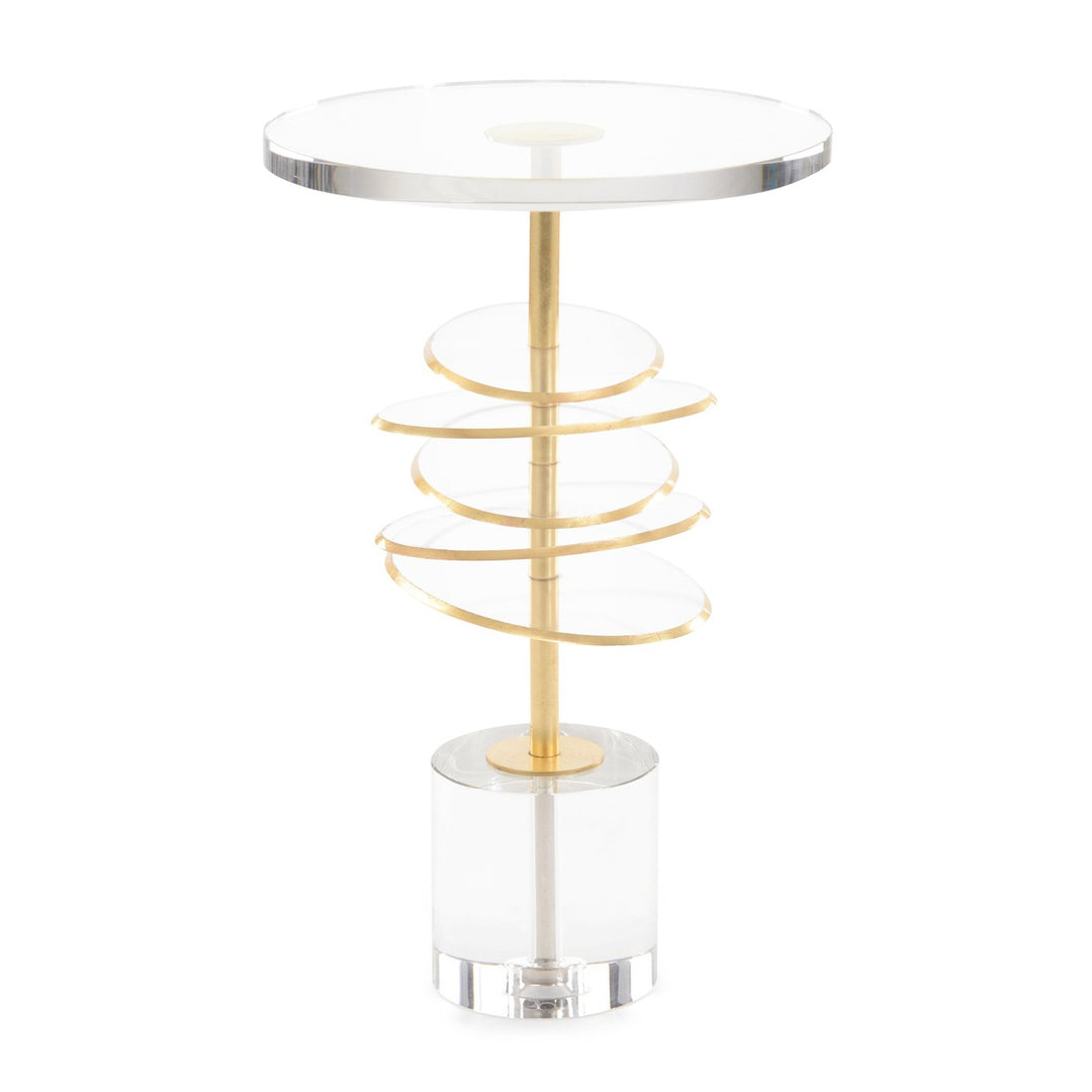 Callum Discs Martini Table - White - Steel