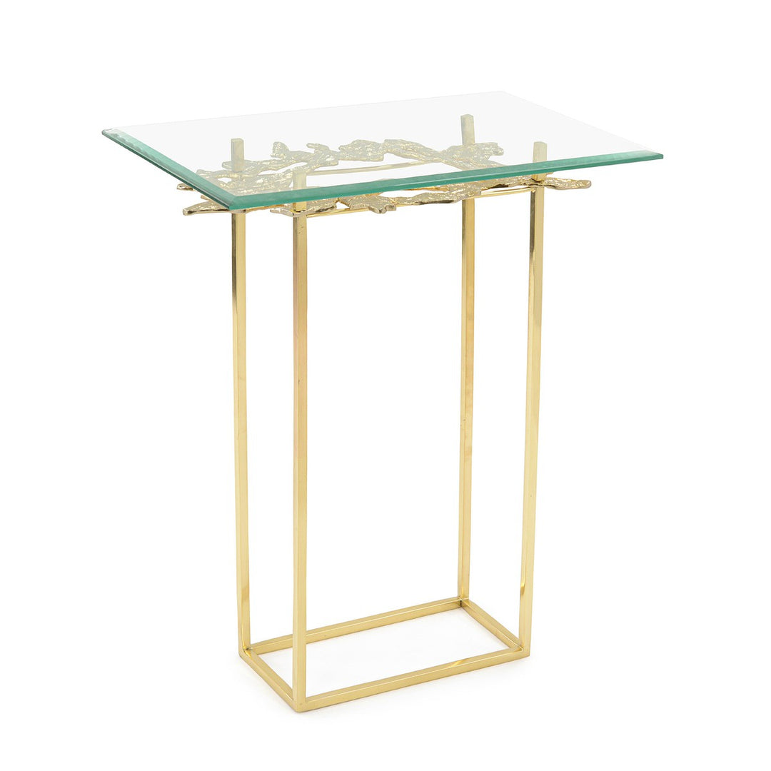 Ellery Brass and Glass Martini Table - Brass - Aluminum