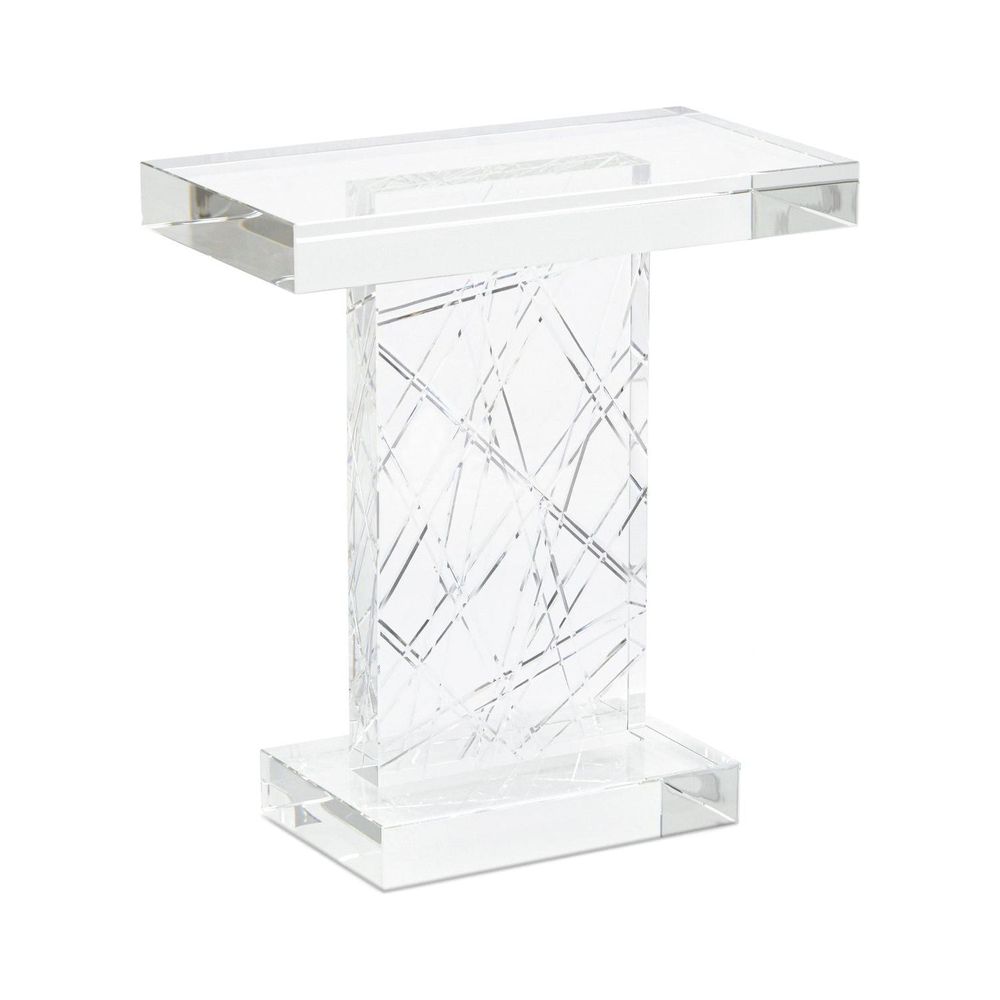 Side Tables Etched Crystal Accent Table - Clear