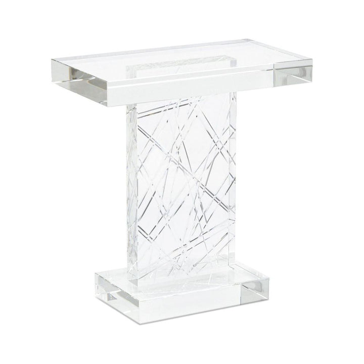 Side Tables Etched Crystal Accent Table - Clear
