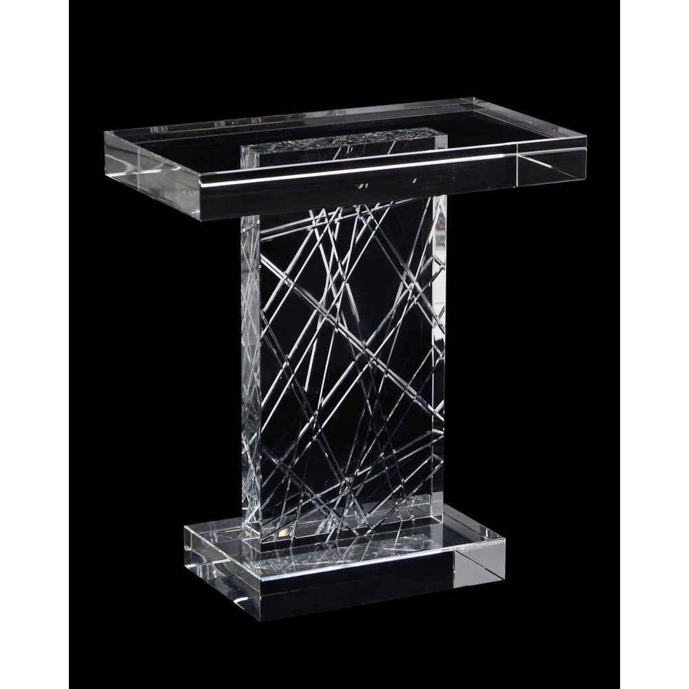 Side Tables Etched Crystal Accent Table - Clear