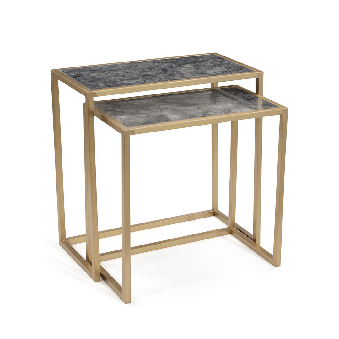 Orion and Coffee Bronze Nesting Tables (Set of Two) - Bronze - Iron