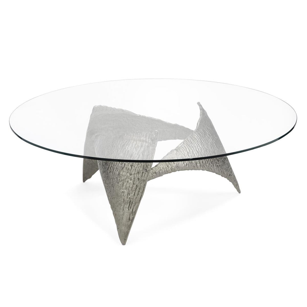 Selene Winged Cocktail Table - Clear, Silver