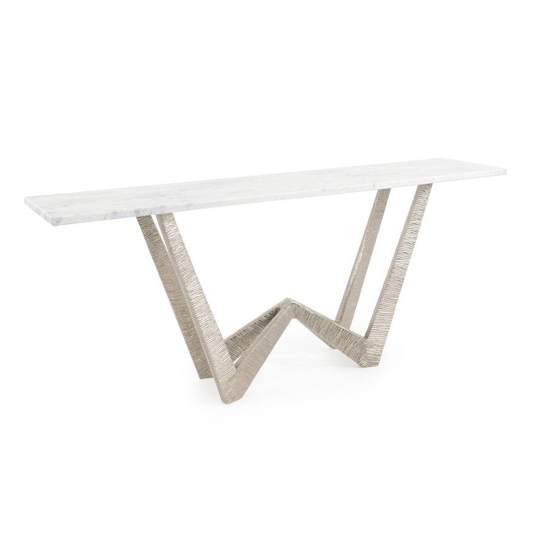 Solis Sofa Table - Silver - Aluminum