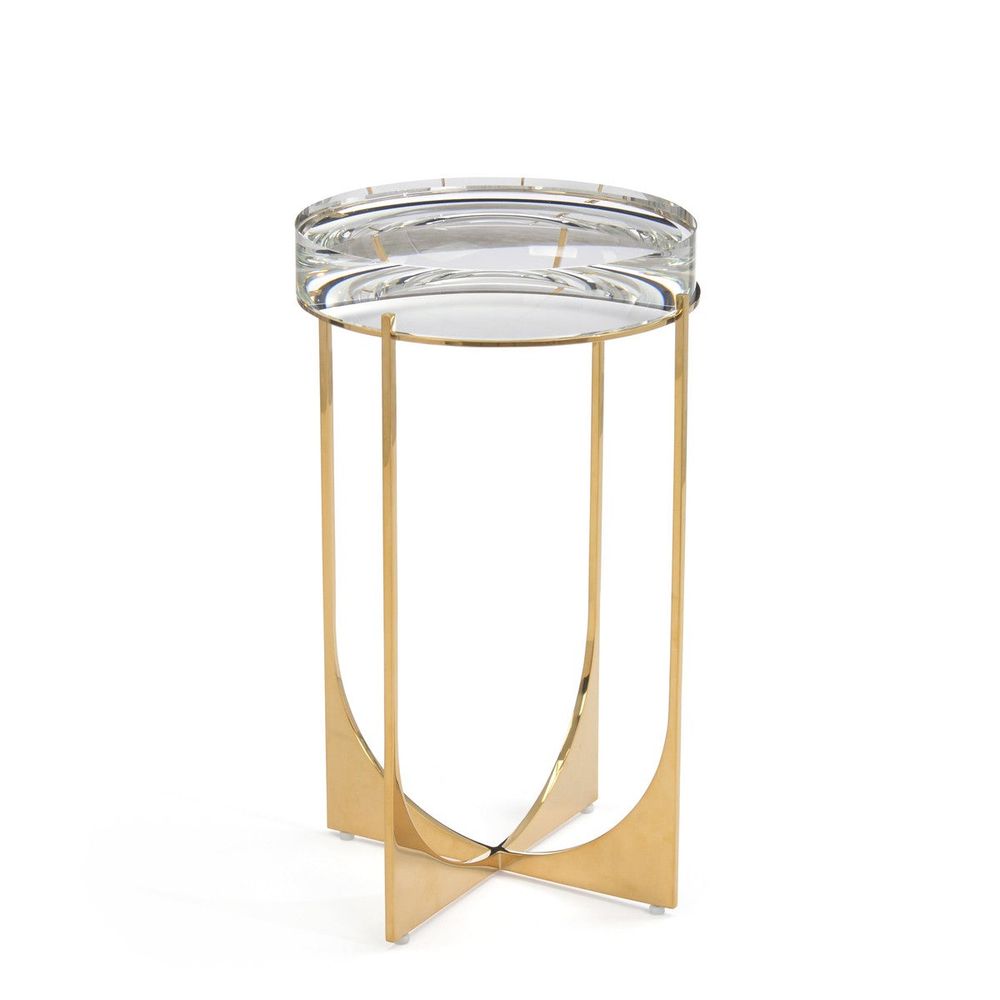 Side Tables Svelte Martini Table I, Brass - Clear, Brass, Brown