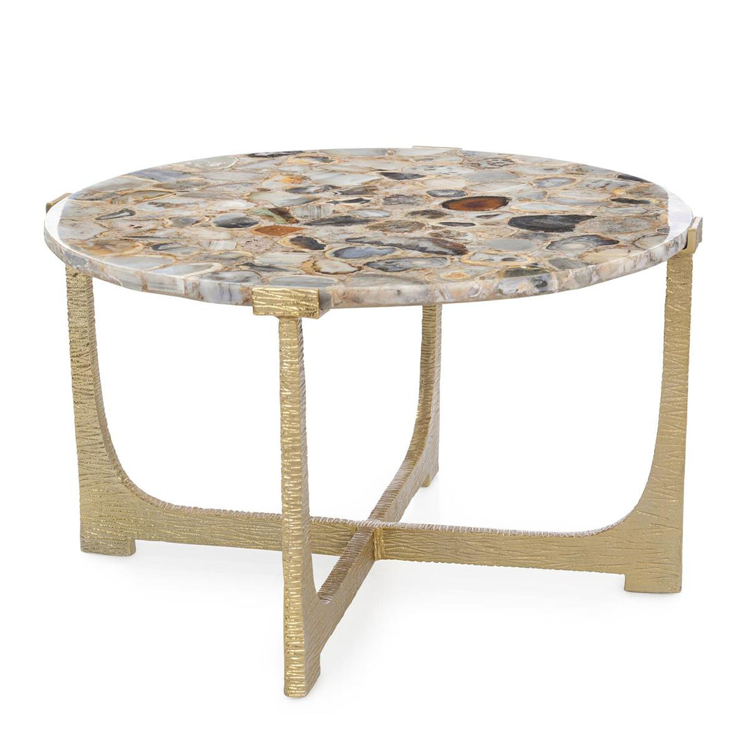 Harmony Round Agate Cocktail Table, Champagne Gold