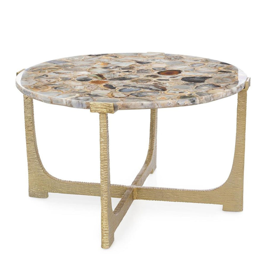 Coffee Tables Unity Round Agate Cocktail Table, Champagne Gold