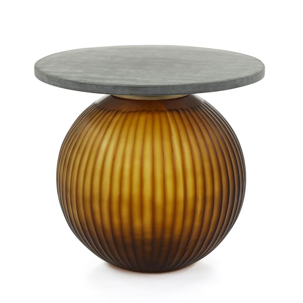  Jali Side Table, Small Amber