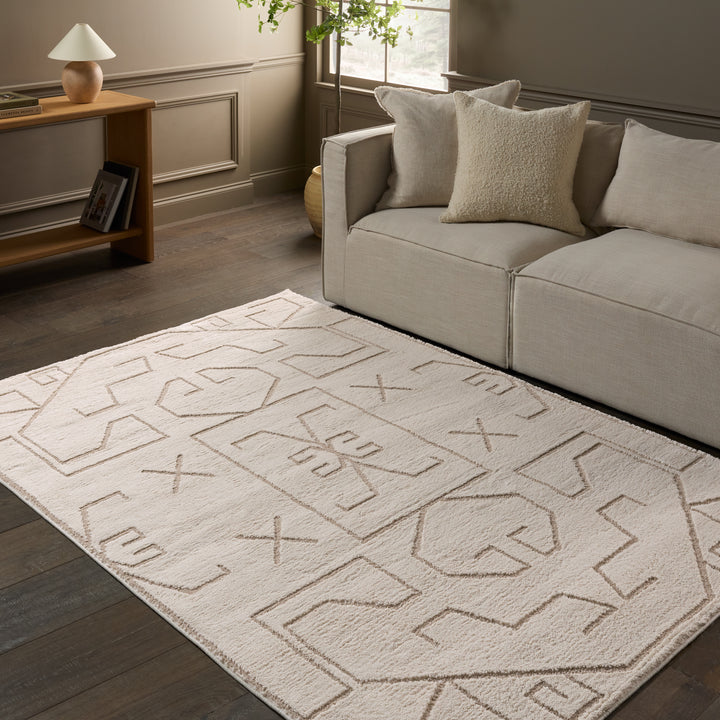 Vibe by Jaipur Living Cree Geometric Ivory/ Beige Area Rug (7'6"X10')