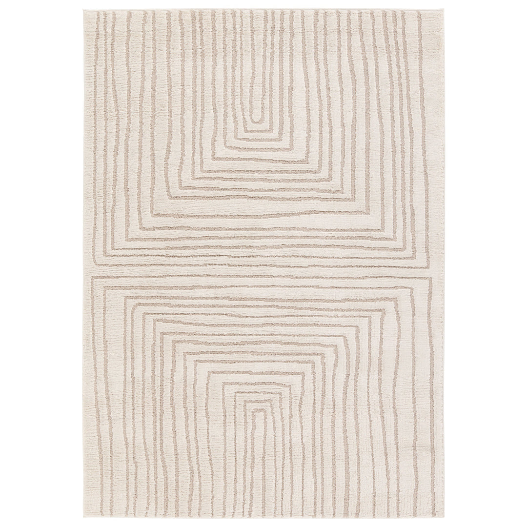 Vibe by Jaipur Living Fantana Striped Ivory/ Beige Area Rug (7'6"x9'6")