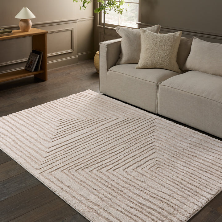 Vibe by Jaipur Living Fantana Striped Ivory/ Beige Area Rug (5'X7')