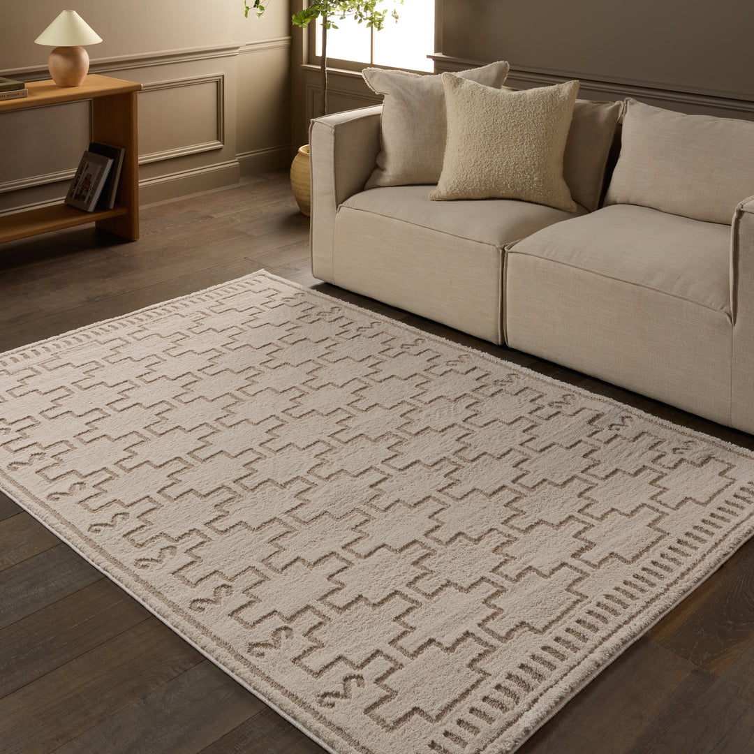 Vibe by Jaipur Living Dawson Trellis Ivory/ Beige Area Rug (9'6"x13'6")