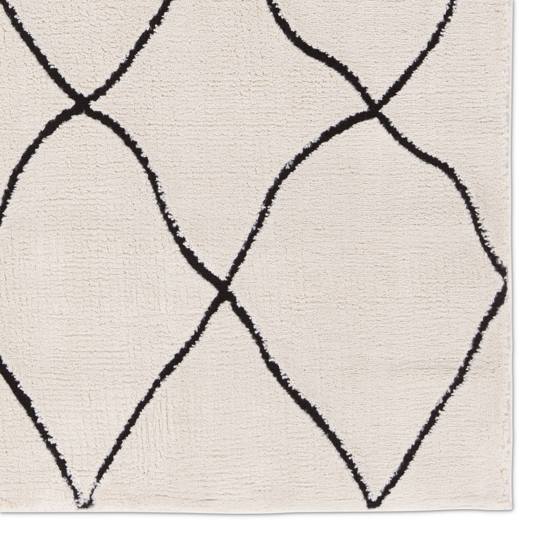 Vibe by Jaipur Living Treble Trellis Ivory/Black Area Rug (9'6"x13'6")