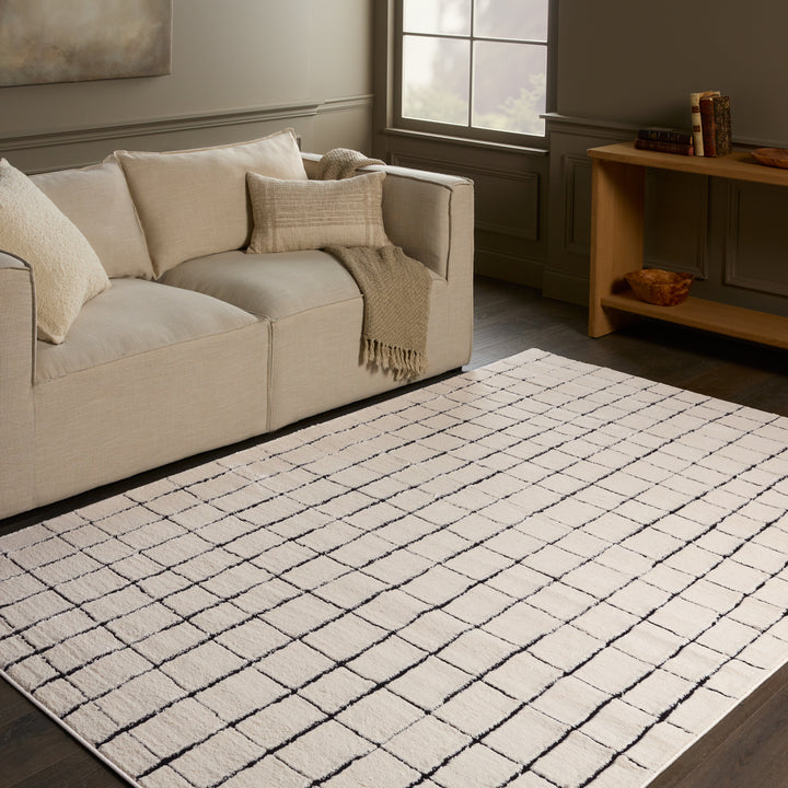 Vibe by Jaipur Living Align Striped Ivory/Black Area Rug (6'3"x9'6")