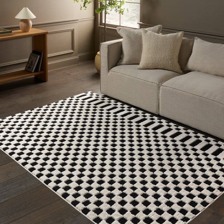 Vibe by Jaipur Living Casa Geometric White/Black Area Rug (5'x7')