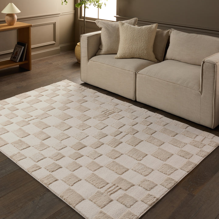 Vibe by Jaipur Living Kohar Geometric White/Tan Area Rug (6'3"x9'6")